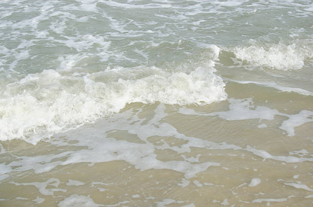 istock soft wave of the sea on the sandy beach 488542444