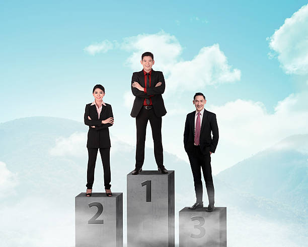 istock Business person standing on the podium 488543148