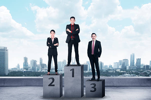 istock Business person standing on the podium 488543190