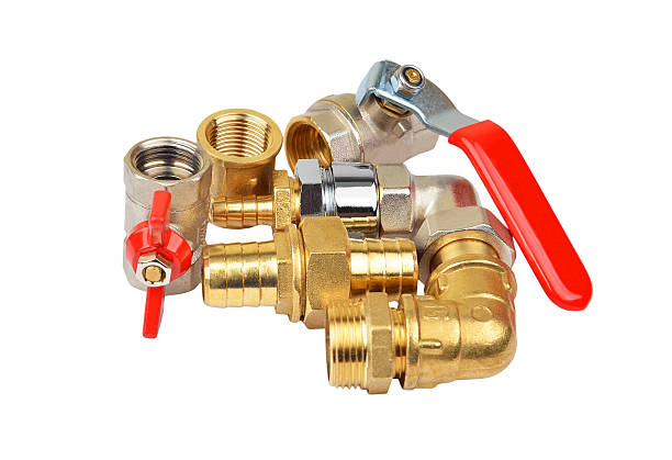 istock Plumbing fitting and ball valve 488544790