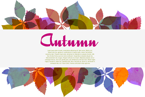 Beautiful autumn background created with water colour painterly style.