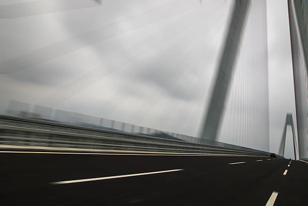 Cable-stayed bridge stock photo