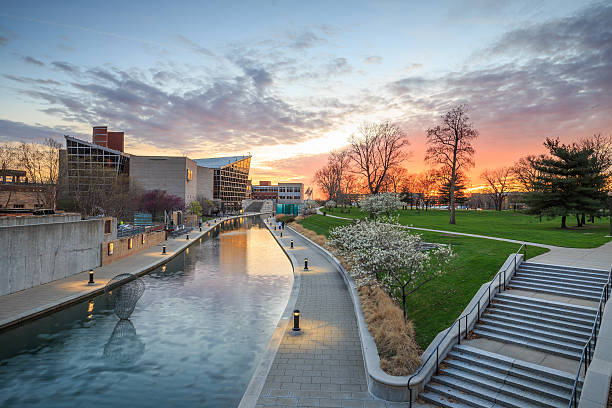 INDIANAPOLIS, INDIANA, April 14, 2015: Indiana State Museum that houses exhibits of science, art, culture and history of Indiana. It is also a site of the largest in the state IMAX screen.