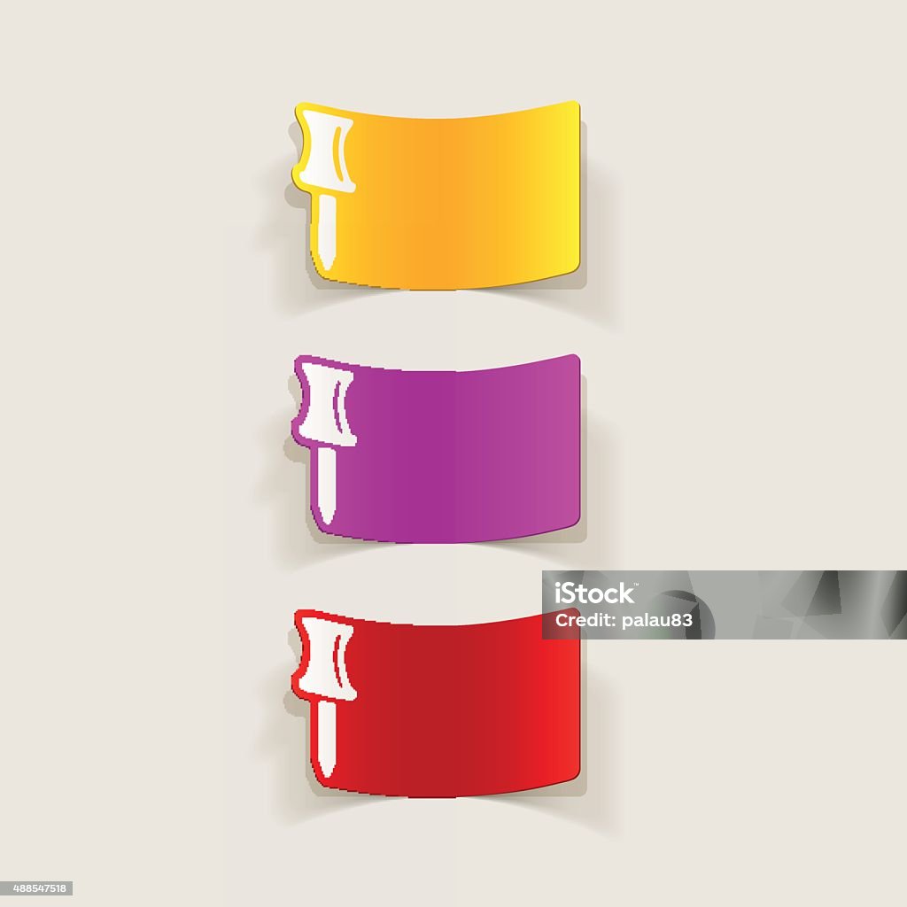 Pin Design Element Realistic Design Element Push Pin Stock Illustration - Download Image ...