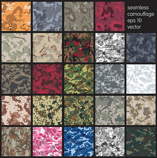 nahtlose camouflage-muster vektor - camouflage stock-grafiken, -clipart, -cartoons und -symbole