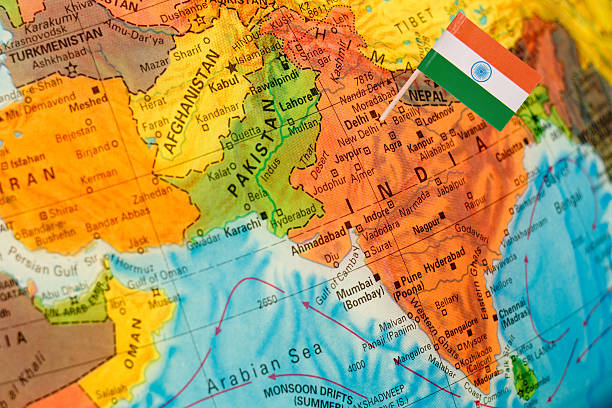 istock map with flag of India 488553982