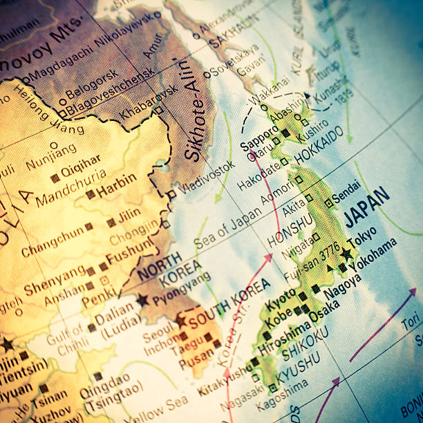 istock map of Japan. Close-up image 488554056