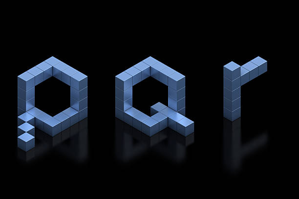istock cubical 3d font letters P, Q, R 488556661