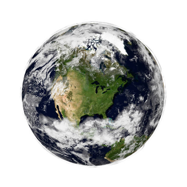 istock Planet Earth-North and South America with clouds 488557237
