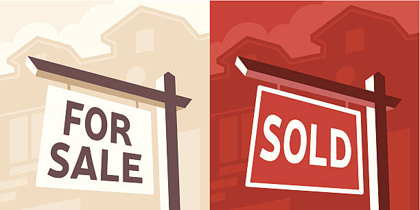 Real Estate Real estate sign background concepts. EPS 10 file. Transparency effects used on highlight elements. selling stock illustrations