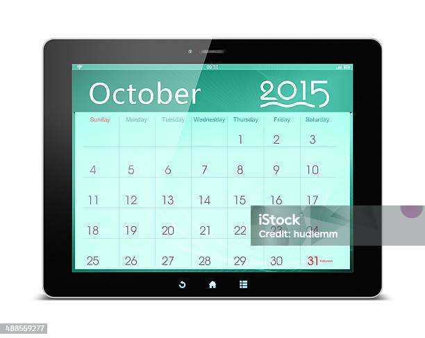 10 月2015 年のカレンダーのデジタルタブレット - 2015年のストックフォトや画像を多数ご用意 - 2015年, アイデア, カットアウト