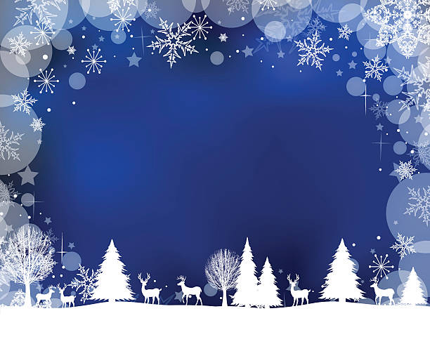 Winter Scene Holiday Background. EPS 10. snowflake shape silhouettes stock illustrations