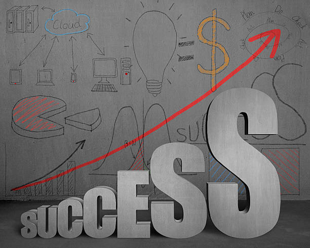 istock Success growing trend with business doodles on wall 488560523