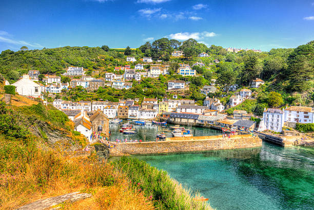 istock Polperro Cornwall England beautiful day vivid colour HDR like painting 488560841