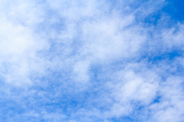 istock Distribution of white clouds on the clear blue sky 488562245