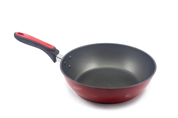 istock Red frying pan with a nonstick coating 488563951