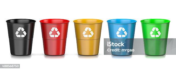 Recycling Bin Set Stockfoto und mehr Bilder von Aussuchen - Aussuchen, Sammlung, Müll