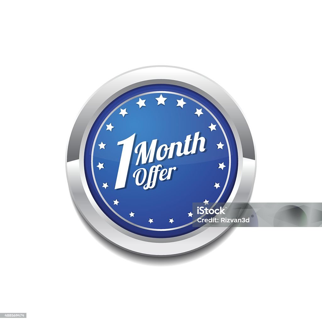 1 Month Offer Blue Vector Icon Button 2015 stock vector