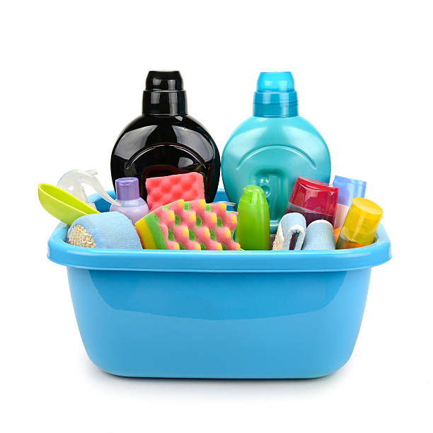 istock Hygiene products and detergents in basin 488569572