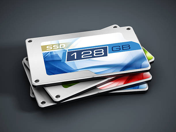 SSD (solid state drive ) drives 128, 256 and 512 gb capacity Solid State Drives isolated on white. Fictitious product and label design. solid state disk photos stock pictures, royalty-free photos & images