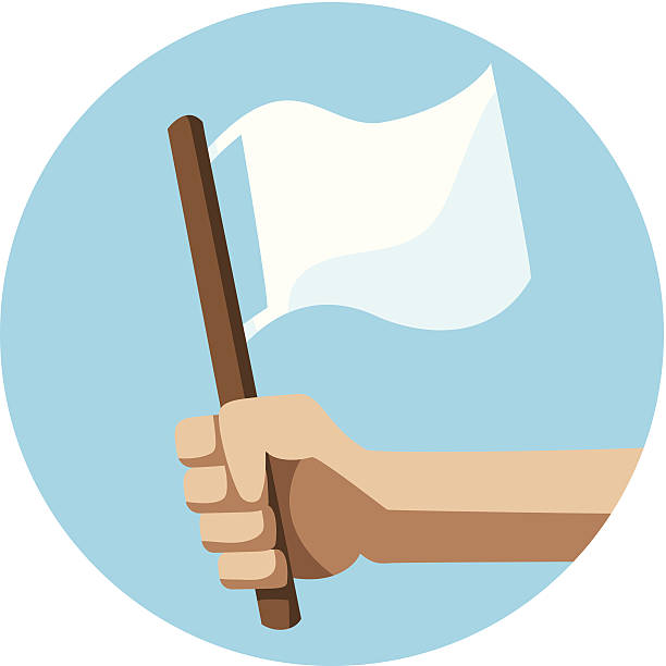 The white flag Icon vector art illustration