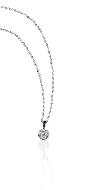 istock Diamond Pendant Necklace on a chain 488572803