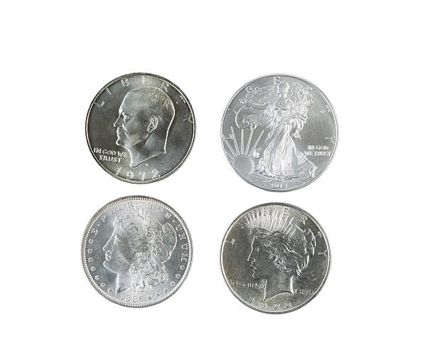istock History of American Silver Dollars on White Background 488573045