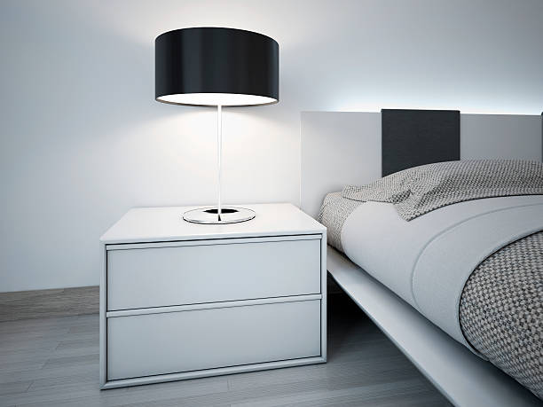 istock Contemporary monochrome bedroom design 488573980