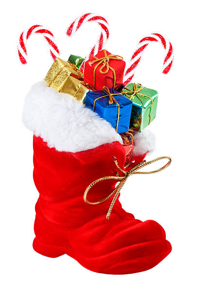 istock Fully filled Santa Claus boots 488574282