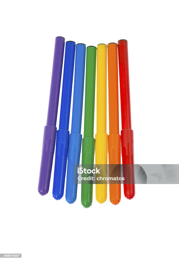 Seven Felt Pens Lie In A Row Stock Photo - Download Image Now - Felt Tip  Pen, Colors, Multi Colored - iStock