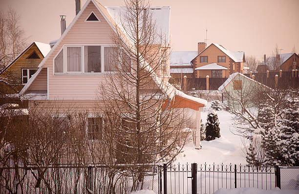 istock Country house (dacha) in winter dawn 488574843