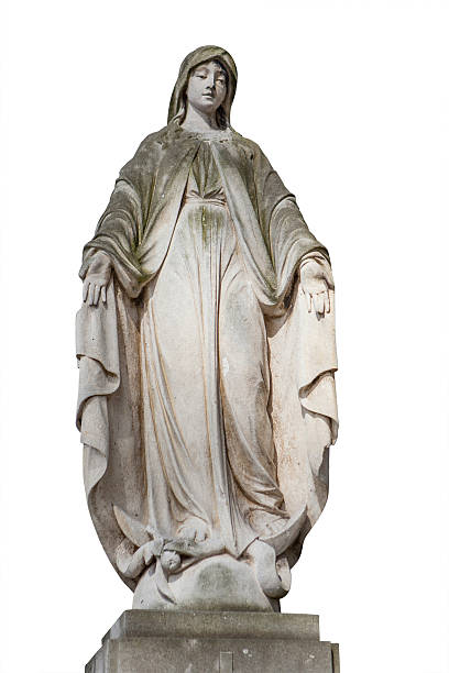 istock statue of the angel Isolated on white 488575129