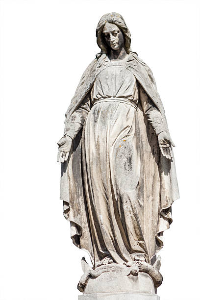 istock statue of the angel Isolated on white 488575137