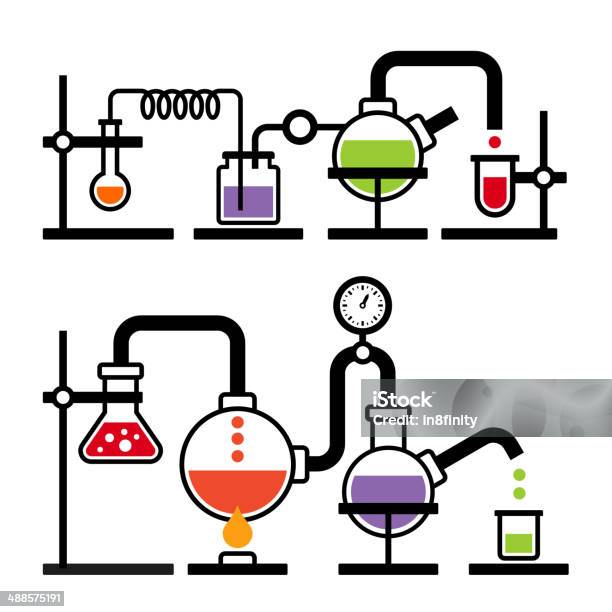 Chemistry Laboratory Infographic Stock Illustration - Download Image Now - Abstract, Atom, Biology