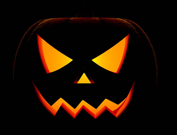 istock Halloween pumpkin with scary face 488575546
