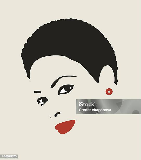 Femme Cheveux Noirs Vecteurs libres de droits et plus d'images vectorielles de Coiffure afro - Coiffure afro, Couleur noire, Vectoriel