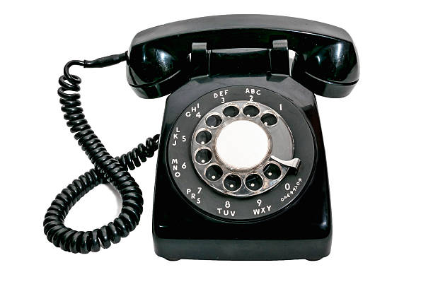 vintage czarny telefon obrotowe wybierz nadmorska - chord zdjęcia i obrazy z banku zdjęć