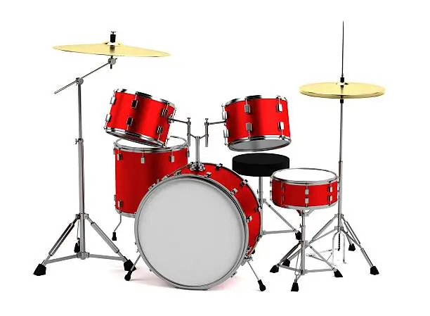 realistic 3d render of drumset