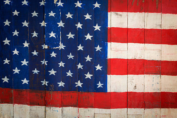 istock America flag on wooden wall 488578148