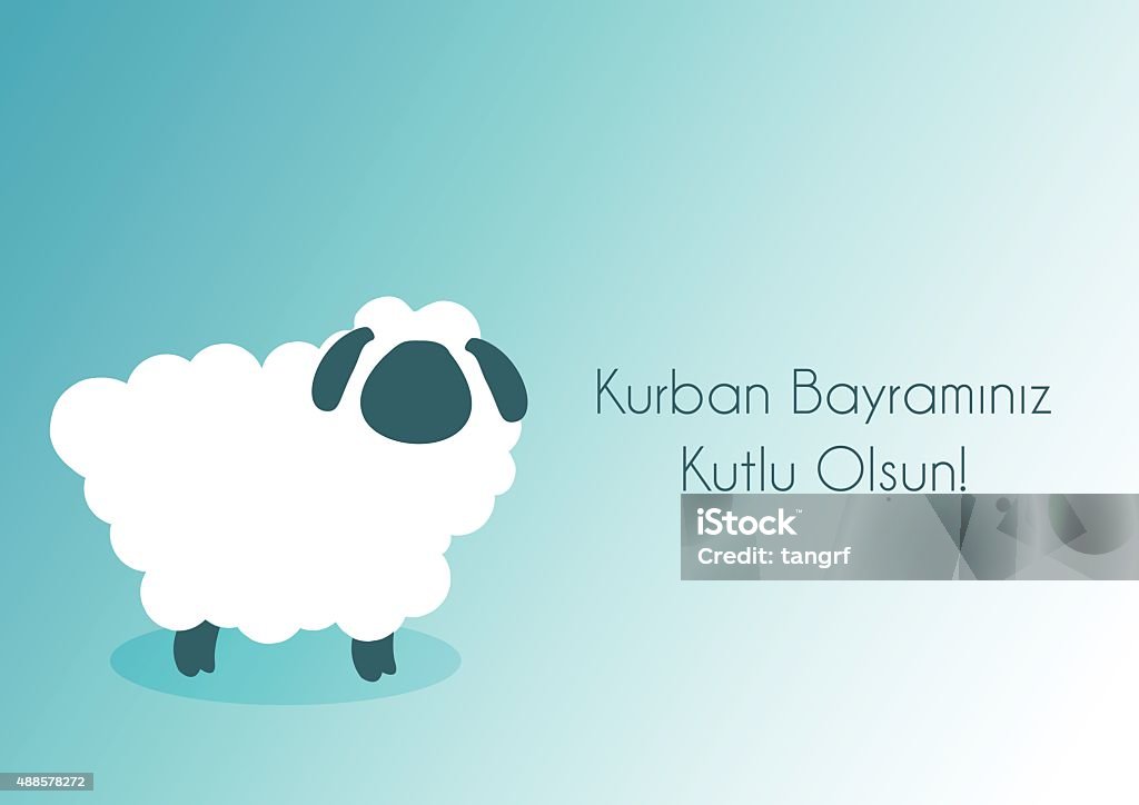 KURBAN_BAYRAMI Kurban Bayramı Kutlama mesajı..Muslim community festival of sacrifice Eid-Ul-Adha greeting card with sheep.. 2015 stock vector