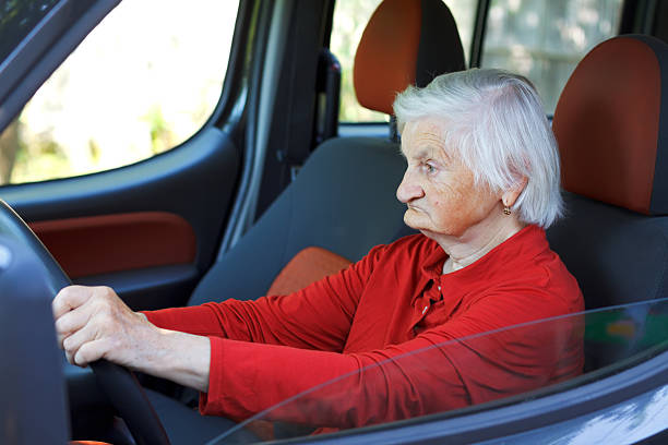 Senior woman driving