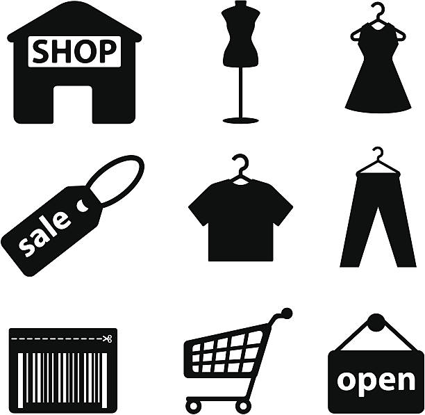 Shopping icon set vector art illustration