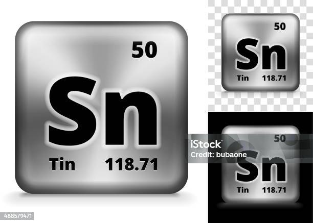 Tin Square Element Hintergrundset Stock Vektor Art und mehr Bilder von Atom - Atom, Blech, Chemie