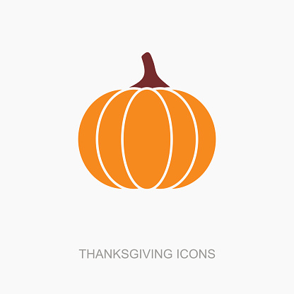 Pumpkin icon, Harvest Thanksgiving vector illustration, eps 10