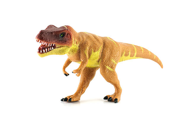 istock Tyrannosaurus toy isolated on white 488593003