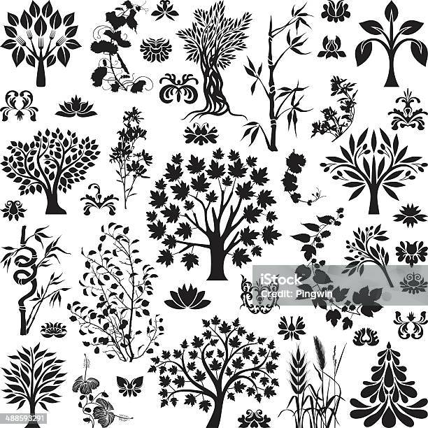 Trees And Plants Stock Illustration - Download Image Now - Creeper Plant, Flower, Apple Blossom