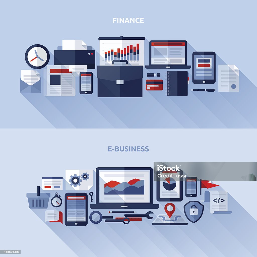 Flat vector design elements of finance and e-business Abstract stock vector