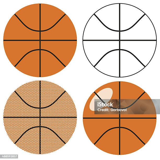 Basketball Ball Set Stock Illustration - Download Image Now - Basket, Brown, Circle