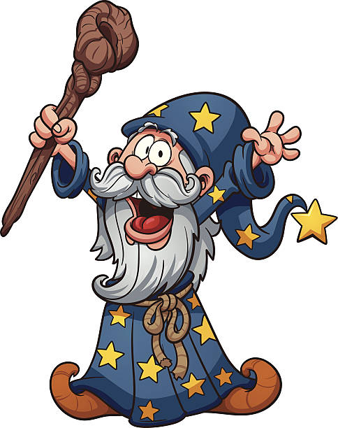 Cartoon Wizard Stock Illustration - Download Image Now - Beard