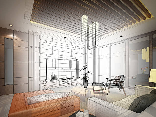 istock sketch design of interior living 488594849